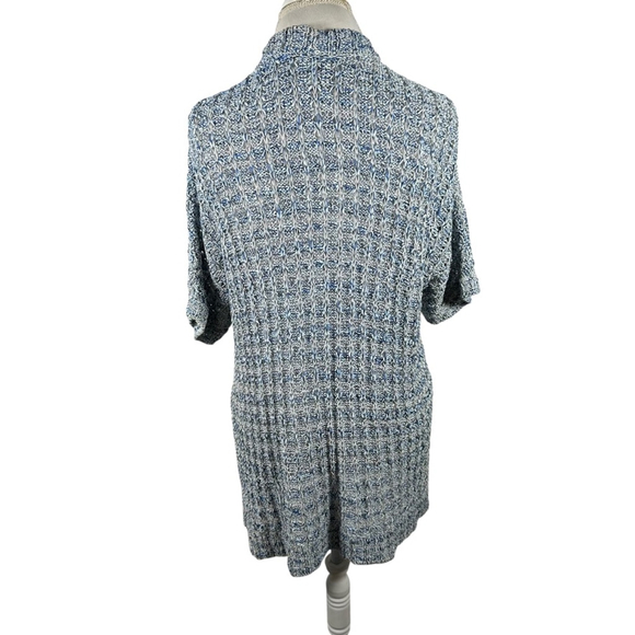 Chicos Open Knit Cardigan Sweater Topper Artsy Boho Tunic Length Size 3 = XL - Picture 6 of 10